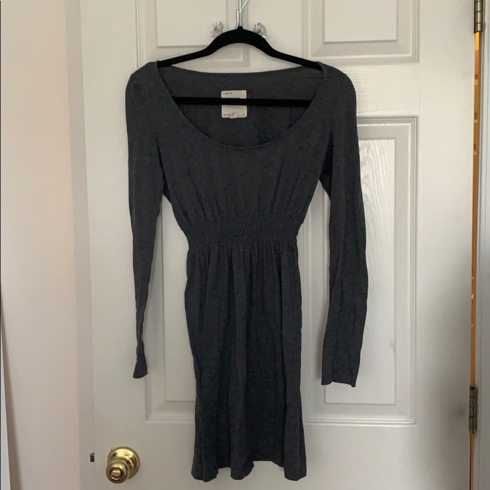 Gray long sleeve mini dress